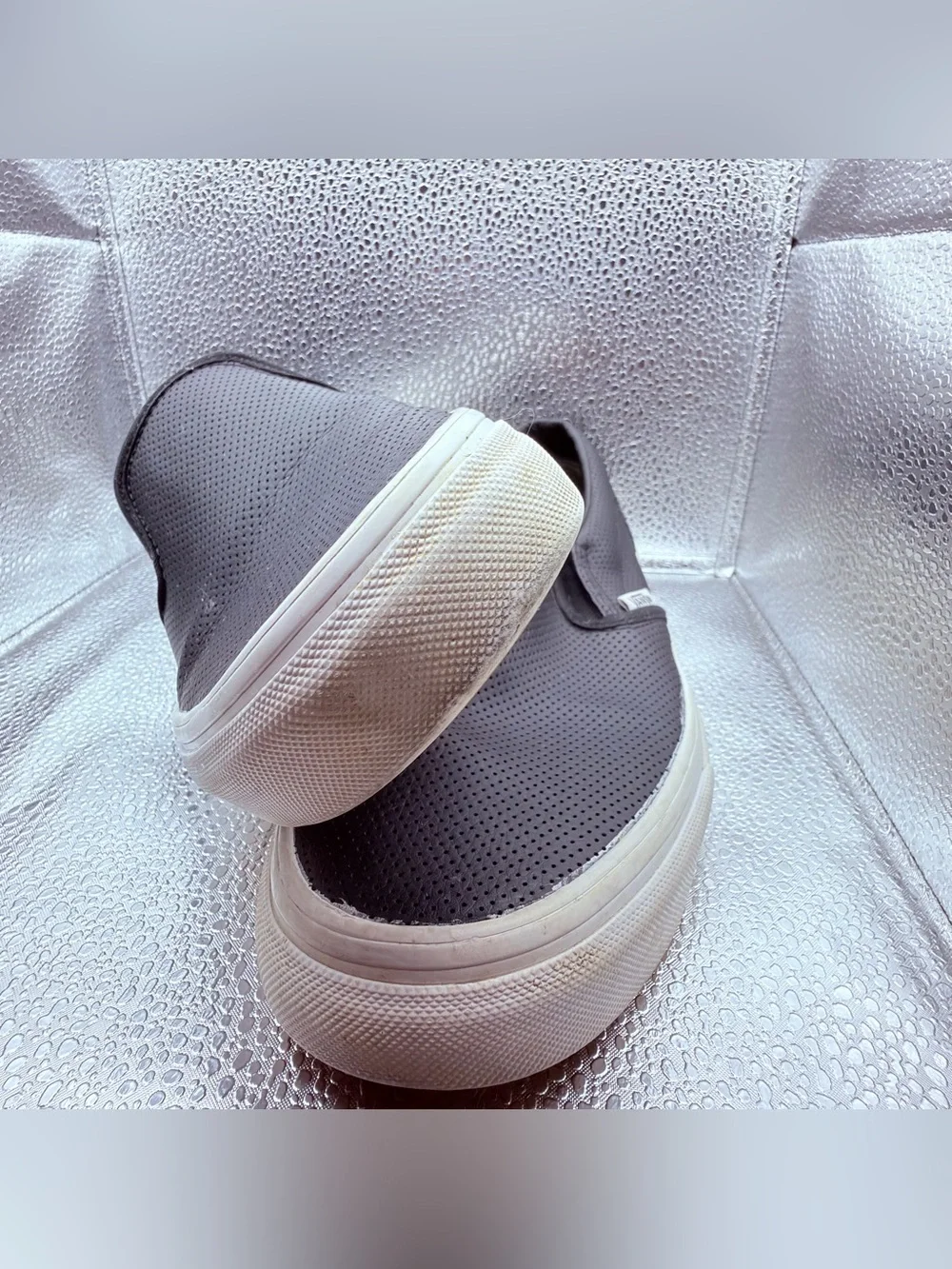 Vans Men's Slip-On Perforated Black and White Casual Shoes